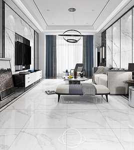 Carreaux de céramique en grès blanc Carrara 8 mm 60x60 cm Design moderne Surface émaillée Carreaux de sol de haute qualité Supermarché - Product Image 2