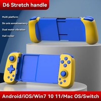 Manette de jeu sans fil BT D6 avec poignée extensible pour Android et iOS, manette de jeu pour PC, joystick