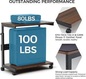ขาตั้งคอมพิวเตอร์ทำจากไม้และโลหะ2ชั้นปรับความสูงได้พร้อมล้อล็อกสำหรับโซฟาเตียง <span class=keywords><strong>PC</strong></span> ส่วนใหญ่ - Product Image 4