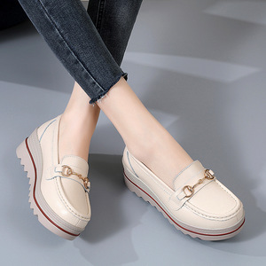 Mocassins compensés en <span class=keywords><strong>cuir</strong></span> véritable pour femme, imperméables et respirants, idéaux pour l'hiver – Fabrication sur mesure - Product Image 2