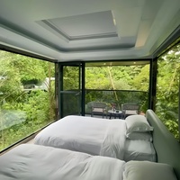 Maison préfabriquée moderne et luxueuse, maison préfabriquée pour le camping, capsule spatiale en acier avec système intelligent, 3 chambres pour villas