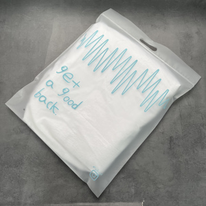 Custom Printed Frosted Matte Zipper Bag With Die Cut Handle, Plastic Ziplock Packaging Pouch For Clothing Apparel - Product Image 3
