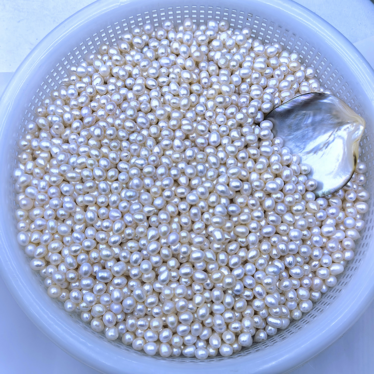 Natural Freshwater Pearls Jewelry Making White Rice Shape Loose Pearls Natural Freshwater Pearls
