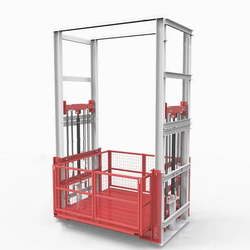 Customized good price warehouse guide rail cargo lift work Platform freight elevator electric Hydraulic cargo lift