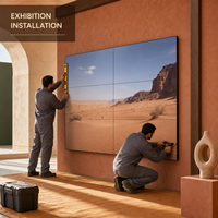 Mur vidéo LCD 49 pouces avec cadre de 0,88 mm, écran matriciel UHD HD à raccordement sans soudure pour salle d'exposition d'entreprise