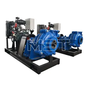 Dieselmotor Aangedreven Zuur Slurry Horizontale Centrifugale Baggerpomp Mijn Slib Pomp