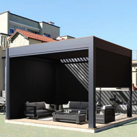 Fabricant de pergolas en aluminium avec couleurs de lames personnalisées, pavillon extérieur personnalisé pour jardin et piscine
