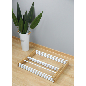 YIKAI Giá Phơi Quần Áo Bằng Gỗ Tre + Kim Loại Gấp Gọn Tiết Kiệm Không Gian Gia Đình - Product Image 2