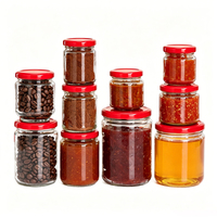 Vente en gros de pots en verre ronds avec couvercles de 100 ml/120 ml/150 ml/240 ml/350 ml/450 ml/500 ml/1000 ml pour grains de café/poudre