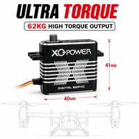 Servomoteur robotique XQ-POWER XQ-S8060D 62 kg à couple élevé, numérique sans noyau, engrenages en acier inoxydable, aluminium CNC, 8,4 V, pour UAV, OEM
