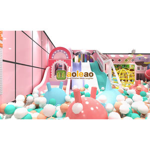 مركز للوالدين والطفل بترخيص TUV معكرون وردي لملعب الأطفال مع الزلاجات والتسلق والمناطق التفاعلية - Product Image 4