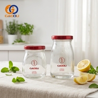 Botol Jus Kaca Bening 150ml 250ml 500ml 1L, Botol Susu Kaca dengan Tutup Logam, Botol Minuman