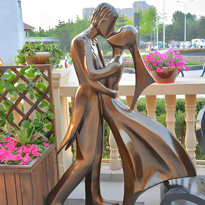 Style occidental Décor Jardin Métal Cuivre Bronze Figure Statue Coulée Bronze <span class=keywords><strong>Couple</strong></span> Sculpture - Product Image 1
