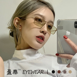 Eyewear <b>Square</b> Sunglasses Metal <b>Frame</b> <b>Gold</b> UV400 Unisex Fashion Street Style - Product Image 1