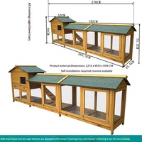 Cage à lapins moderne d'extérieur en bois, structure en bois de sapin, imperméable, anti-corrosion, XL, super grande, pour l'élevage de lapins, poulailler, pigeonnier