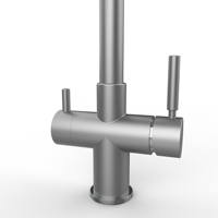 Gun Grey 3 en 1 Robinet de cuisine moderne Combinaison multifonctionnelle Robinet de cuisine Tri Flow à combinaison d'eau chaude et froide