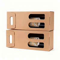 Boîte d'expédition de vin en carton ondulé personnalisée, 2 bouteilles, emballage en carton kraft, logo, écologique, vente en gros, usine