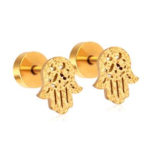 Pendientes de Acero Inoxidable Dorado con Diseño de Letras y Manos, Estilo Simple, Novedad 2022 - Product Image 6