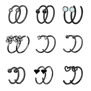 Non Tarnish Hypoallergenic Jewelry Faux Piercing Jewelry Stainless Steel <strong>Lip</strong> Septum Piercing Hoop Nose Ring - Product Image 3
