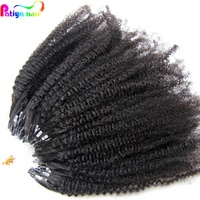 Extensions de cheveux humains bouclés afro serrés 4C, tissage micro-liens, micro-anneaux, 12 14 16 18 20 22 24 26 28 30 pouces