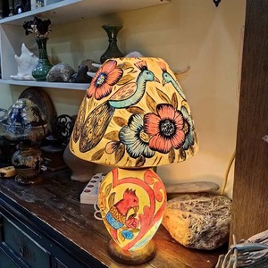 Thiết kế hiện đại hand-Painted Lạc Đà da bảng đèn với Peacock Pattern Shade & vẹt thiết kế cơ sở - Product Image 4