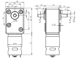 Moteur à engrenages à vis sans fin à courant continu à couple élevé 6V-24V Angle droit 5882F Autobloquant avec certification ROHS 775 pour les appareils ménagers Bateaux - Product Image 5