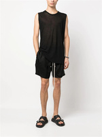 Short décontracté pour homme avec logo personnalisé, fermeture éclair frontale, taille à cordon de serrage, rivets métalliques décoratifs, ourlet irrégulier, coupe ample, style streetwear et techwear, vente en gros