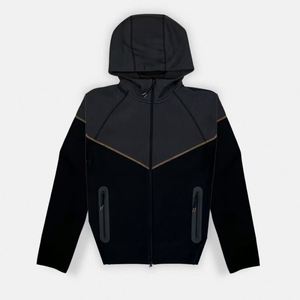 Bộ đồ thể thao rộng rãi Sy-w Streetwear chất liệu French Terry, gồm áo hoodie có khóa kéo và quần jogger ống loe dành cho nam - Product Image 1