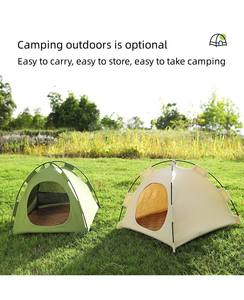 Katlanır taşınabilir kapalı/açık kedi evi kedi kamp çadır kediler ve küçük köpekler için yumuşak ped Pet sevimli mağara yuva köpek evleri - Product Image 4