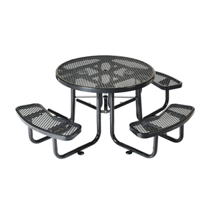 Tavolo da picnic moderno OME 46\" ADA in acciaio espanso termoplastico per giardino/esterno con sedie, ideale per parchi e bordo mare - Product Image 5