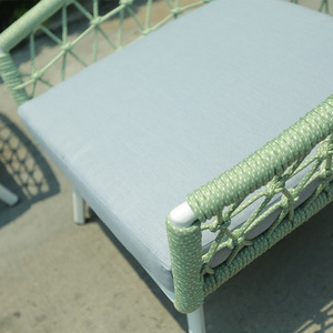 Nhà Máy Trực Tiếp 4 Chỗ Ngồi Khung Nhôm Thiết Kế Tối Thiểu Patio Vườn Sợi Dây Thừng Đi Bộ Sofa Cắt Bộ - Product Image 6