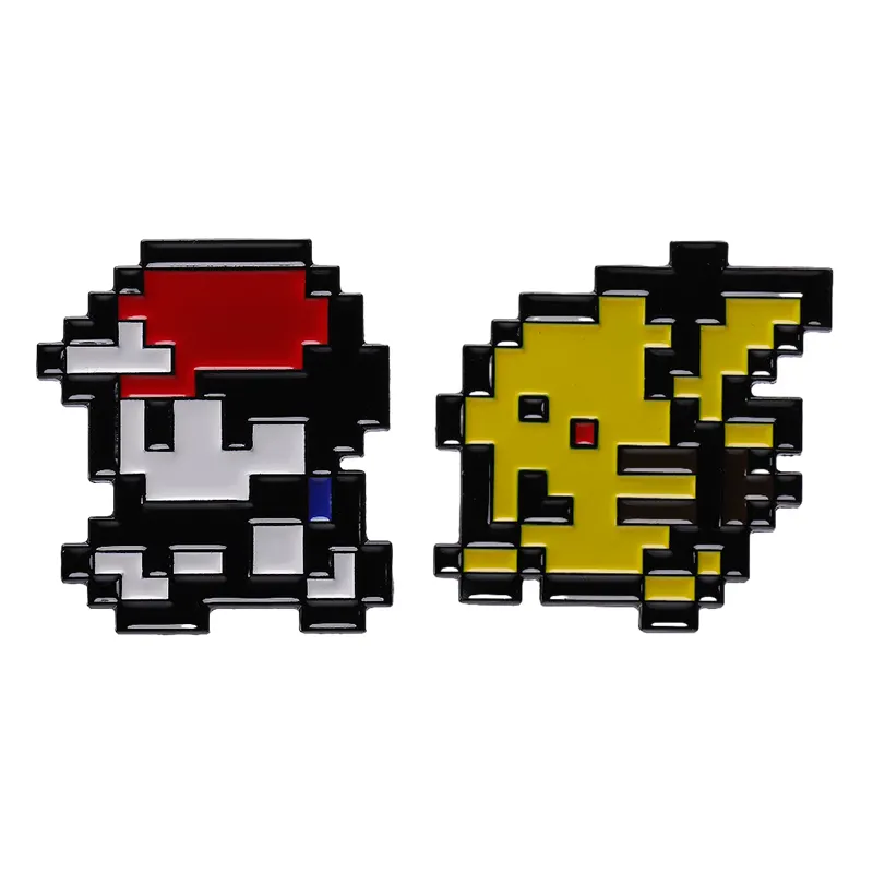 Broche dos desenhos animados Pikachu Cinza Ketchum Figura Anime Emblemas Pin Lapela Acessórios das Mulheres Casais Presentes do Dia Das Bruxas