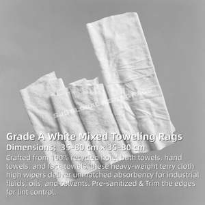 Trapos de Algodón Blanco de Alta Absorción, 100% Algodón, Trapos de Limpieza Industriales - Product Image 2