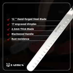 Cuchillo <span class=keywords><strong>de</strong></span> Trinchar Jamón Premium, Hoja <span class=keywords><strong>de</strong></span> Acero al Carbono, Mango Ergonómico <span class=keywords><strong>de</strong></span> ABS, Acabado Pulido, Ecológico - Product Image 4