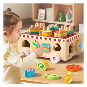 Qiaikeユニークなモンテッソーリ木の形のソーター赤ちゃん男の子と女の子のための新しい教育学習玩具ブロックギフトを積み重ねる - Product Image 2