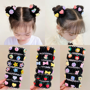 Chignon cheveux parure fille chignon coeur <span class=keywords><strong>fleur</strong></span> Headflower ne fait pas mal cheveux arc bébé tête dessin animé pour enfants perruque élastique - Product Image 4