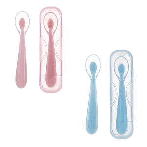 Cuchara de aprendizaje para bebés sin BPA, juego de cucharas de silicona suave para niños, vajilla, cuchara de alimentación para bebés - Product Image 1