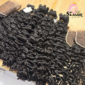 ผมแท้แบบดิบ ไม่ผ่านกระบวนการ แบบตรงและแบบหยิกพม่า  แบบดับเบิ้ลดรอน  คุณภาพสูง  แบบซุปเปอร์ดับเบิ้ลดรอน  ขายส่ง - Product Image 4