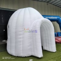 Tente dôme gonflable blanche personnalisée, stand gonflable incurvé pour événements extérieurs, kiosque de vente pop-up