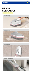 2025 nối dài xử lý vòi hoa sen 3 trong 1 sàn gạch làm sạch lau bồn tắm tường sàn chà bàn chải với tay cầm dài - Product Image 4