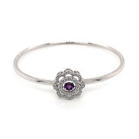 Étoile Pourpre De Mariage En Pierre Collier Et Bracelet Et Boucle D'oreille Et Bague Ensemble