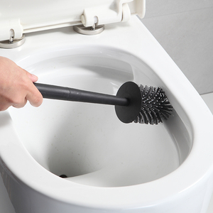 Nouveau carré <span class=keywords><strong>suspendu</strong></span> mural ménage salle de bain nettoyage doux Tpr Silicone <span class=keywords><strong>brosse</strong></span> de toilette avec support bol ensemble - Product Image 5