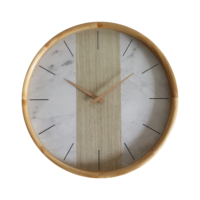 Jam Dinding Kayu Kerajinan Tangan dengan Jarum Kuarsa, Desain Logo Kustom, Model Sederhana untuk Ruang Tamu