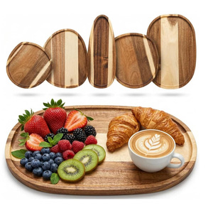 Wooden Minimalist Double Layer Rotating <b>Tray</b> Solid Wood Cheese Board Snack Fruit Cake Serving <b>Tray</b> For Coffee <b>Tea</b> Hotel Use - Product Image 1