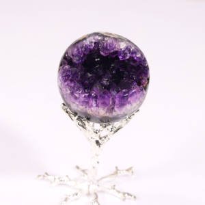 Cristalli naturali ametista Druzy sfera di cristallo ametista agata sfera Geode con sorridente per la decorazione regalo - Product Image 4