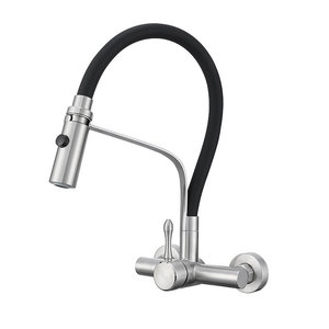 European Style Brushed Stainless Steel Kitchen Faucet Single Handle Flexible Deck Mounted With Ceramic Valve Core - Product Image 3