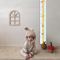 Tableau de hauteur de croissance pour bébé Règle de remise Décoration murale pour enfants Tableau de croissance en hauteur amovible en toile