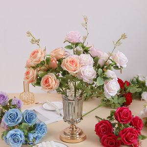 <span class=keywords><strong>Fleurs</strong></span> décoratives artificielles en soie de luxe nordique, faites à la main, longue durée, haute qualité, décoration intérieure, multi-occasions, mariage - Product Image 2