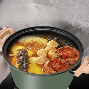 Conjunto de regalo de promoción corporativa multifunción de doble fondo Micro uso doméstico <span class=keywords><strong>olla</strong></span> <span class=keywords><strong>a</strong></span> presión gruesa de grano de madera de aluminio - Product Image 2