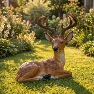 Statue di Cervi a Grandezza Naturale in Resina, Decorazioni <span class=keywords><strong>da</strong></span> <span class=keywords><strong>Giardino</strong></span> Artigianali per Esterni, Vendita all'Ingrosso - Product Image 1